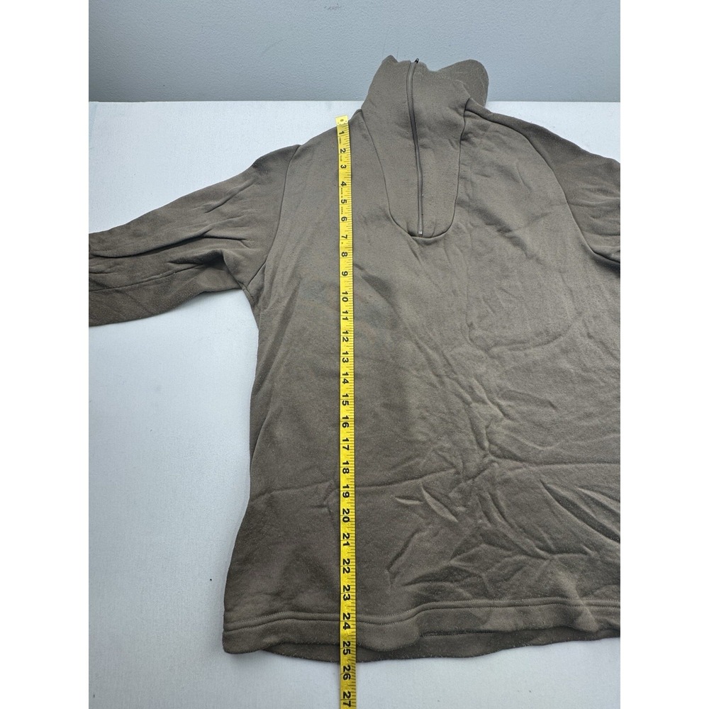 Military Shirt Mens Medium Undershirt Cold Weather Fleece Brown Sekri 1/4 Zip - Picture 7 of 15